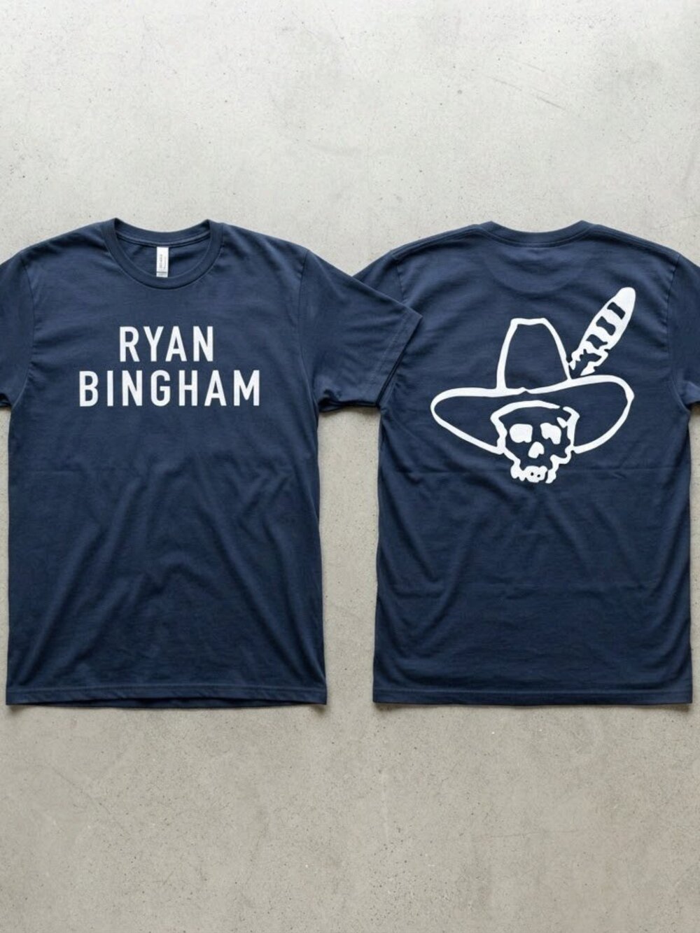 Ryan Bingham & The Texas Gentlemen Skull Logo Navy T-Shirt S-4XL